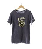 チャンピオン CHAMPION Tシャツ カットソー 半袖 ロゴ L 紺 ネイビー ベージュ /LP ■GY58