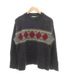 美品 セーター ニット 灰色 グレー アーガイル柄 長袖 /SJ ■GY58