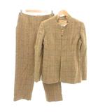  マリナリナルディ marina rinaldi セットアップ フォーマル ジャケット パンツ 13 茶色 ブラウン ウール チェック柄 /SJ ■GY58