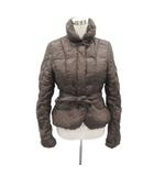 ダウンジャケット ミドル丈 11 ブラウン 茶 リボンベルト付 /SY31 ■GY58