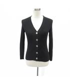プラステ PLST リブニットカーディガン ミドル丈 Vネック M 黒 ブラック /SY39 ■GY58