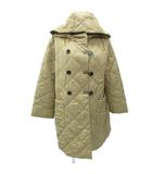 ジュンコシマダパート2 JUNKO SHIMADA part2 キルティングコート ロング丈 13 ベージュ フード付き /SY50 ■GY58