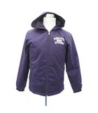 マンシングウェア MUNSINGWEAR ゴルフウエア 中綿ジャケット ミドル丈 フード付 M 紫 パープル プリント /SY54 ■GY58