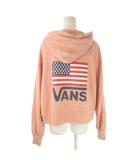 バンズ VANS パーカー S ピンク 長袖 フード付き アメリカ国旗柄 /CK41 ■GY58