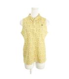  ゾーイ ZOY ポロシャツ リバティ生地 40 黄 イエロー ペイズリー柄 総柄 ポロカラー ノースリーブ /AH28 ■GY58