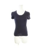 バーバリーブラックレーベル BURBERRY BLACK LABEL リブカットソー 38 紺 ネイビー 無地 ラウンドネック 半袖 /MN4 ■GY58