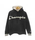 チャンピオン CHAMPION パーカー M 黒 ブラック 長袖 ロゴプリント フード付き /CK13 ■GY58