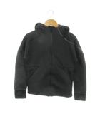 アディダス adidas パーカー 130 黒 ブラック フード付き フィンガーホール 長袖 フルジップアップ /MN3 ■GY58