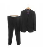 スーツ ジャケット パンツ シングル ダブルベンツ 3 黒 ブラック ストライプ柄 2つボタン 長袖 /AH30 ■GY58