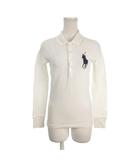 ラルフローレン RALPH LAUREN ポロシャツ ビッグポニー M 白 ホワイト 紺 ネイビー ポロカラー ロゴ刺繍 長袖 /AH35 ■GY58