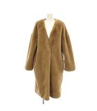 ジーナシス JEANASIS ノーカラーコート F 茶 ブラウン 無地 ノーカラー 長袖 /LP ■GY58