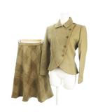 ジュンアシダ jun ashida セットアップ ジャケット スカート 7 茶 ブラウン ウール /MN1 ■GY58