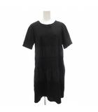 ワンピース ブラック 黒 半袖 ラウンドネック ティアード /SC ■GY59