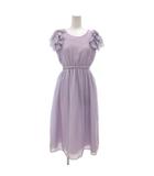 ロディスポット LODISPOTTO ワンピース ドレス M 紫 パープル フレア ショートスリーブ フリル リボン マキシ ロング /NU ■GY59