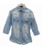 5351プールオム 5351 POUR LES HOMMES ウエスタンシャツ 2 7分袖 薄手 ライトインディゴブルー /AE ■GY58