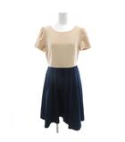 ガール Girl 美品 ワンピース L ピンク 半袖 ラウンドネック バイカラー ひざ丈 /SJ ■GY58