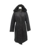 ユニクロ UNIQLO オールド 中綿コート S 黒 ファー付きフード 長袖 無地 /TZ ■GY60