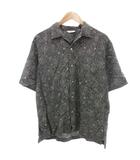 アーバンリサーチ ドアーズ URBAN RESEARCH DOORS シャツ M グレー ペイズリー柄 開襟 半袖 /TZ ■GY60