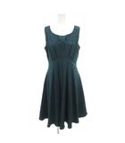 美品 ワンピース 3 グリーン 緑 ノースリーブ ラウンドネック ロング丈 総柄 5108600-00 /HW ■GY60