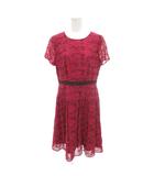 美品 ワンピース 3 ピンク 花柄 半袖 ロング丈 ラウンドネック 5116564-00 /HW ■GY60