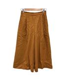 B&Y ユナイテッドアローズ BEAUTY&YOUTH ビューティー&ユース イージー キュロットパンツ ウール S キャメル 無地 ワイドシルエット タック入り /TZ ■GY60