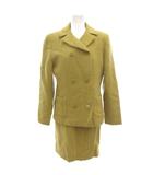 マリクレール MARIE CLAIRE フォーマル セットアップ ジャケット ワンピース ウール 9 黄色 イエロー 無地 ダブルブレスト /SJ ■GY60