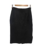 美品 スカート 9 黒 ブラック 無地 タイトシルエット ひざ丈 バックスリット /SJ ■GY60