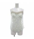 美品 キャミソール ビスチェ 2 緑 グリーン 花柄レース /NL ■GY60
