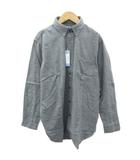 ランズエンド LANDS' END カジュアルシャツ L チャコールグレー 長袖 ボタンダウン 無地 /HO54 ■GY61