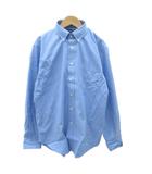 ランズエンド LANDS' END Yシャツ ワイシャツ L 青 ブルー 無地 ボタンダウン 長袖 /HO58 ■GY61