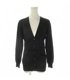 ラルフローレン RALPH LAUREN カーディガン ウール L 黒 ブラック Vネック 長袖 ロゴ刺繍 /AO29 ■GY61