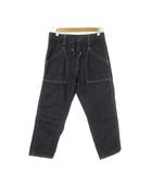 リー LEE デニム ジーンズ S 紺 ネイビー インディゴ ドローストリングウエスト パッチポケット クロップド丈 /AO27■GY61