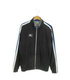 ミズノ MIZUNO スポーツウエア ウインドブレーカー M 黒 ブラック 青 ブルー スタンドカラー ライン入り 長袖 /AO8 ■GY61