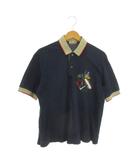 ポロシャツ L 紺 ネイビー ベージュ 半袖 襟付き 刺繍 /AO10 ■GY61
