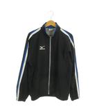ミズノ MIZUNO スポーツウエア ウインドブレーカー M 黒 ブラック 青 ブルー スタンドカラー ライン入り 長袖 /AO9 ■GY61