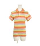 ラルフローレン RALPH LAUREN ポロシャツ L オレンジ ストライプ柄 半袖 ロゴ刺繍 /AH11 ■GY61