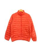 ダウンジャケット S オレンジ 無地 スタンドカラー 長袖 ポーチ付き /AH12 ■GY61