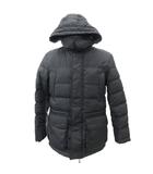 ダウンジャケット ミドル丈 S 黒 フード付き 無地 ジップアップ /SY1 ■GY61