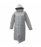 アディダス adidas スポーツウエア ベンチコート 中綿コート ロング丈 M ライトグレー フード付き ロゴ刺繍 /SM3 ■GY61