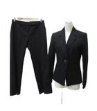 トラサルディ TRUSSARDI スーツ セットアップ 上下 テーラードジャケット ミドル丈 シングルボタン 総裏地 スラックスパンツ ロング丈 42 XL 黒 ブラック /SM4 ■GY61