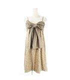 グレースクラス GRACE Class ワンピース 36 茶 ブラウン ベージュ 胸元リボン レース 01021531 /CK10 ■GY61