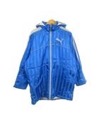 プーマ PUMA ジャケット 中綿 160 青 ブルー フード付き ストライプ柄 ロゴ /AO3 ■GY61