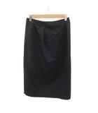 タイトスカート ミモレ丈 ウール 9 黒 無地 スリット 849665-18 /SY11 ■GY61