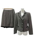 ヒロココシノ HIROKO KOSHINO フォーマルスーツ セットアップ 上下 テーラードジャケット ミドル丈 フレアスカート ミモレ丈 上 40 L 下 38 M 茶 ブラウン /SM5 ■GY61