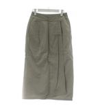 アーバンリサーチ ドアーズ URBAN RESEARCH DOORS スカート 麻 リネン 36 ベージュ ロング丈 タック ラップデザイン /PP ■GY58