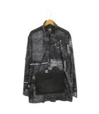 プーマ PUMA ウィンドブレーカー XL グレー 黒 ブラック 総柄 ハーフジップ 長袖 /AH27 ■GY58