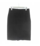スカート 40 黒 ブラック 無地 タイトシルエット ひざ丈 /PP ■GY58