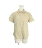 イエナ IENA シャツ ブラウス ハーフボタン 黄 イエロー グレー チェック柄 半袖 コットン /AH31 ■GY58