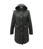 マッキントッシュ MACKINTOSH キルティングコート ロング丈 36 黒 ブラック フード付き /SM41 ■GY61