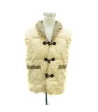 ダウンベスト ジャケット ミドル丈 ショールカラー ライトベージュ チェック柄 /HO21 ■GY61